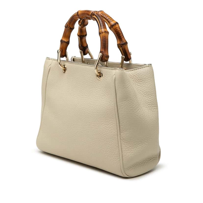 Gucci Mini Calfskin Bamboo Shopper Satchel Brown Leather Very good condition - Back View