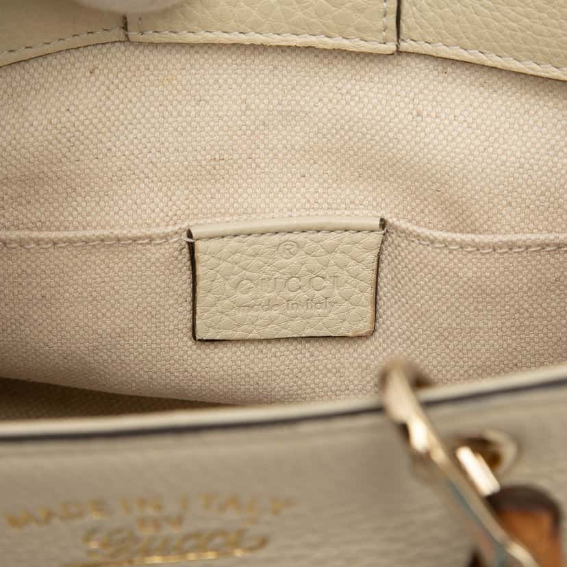 Gucci Mini Calfskin Bamboo Shopper Satchel Brown Leather Very good condition - Box View