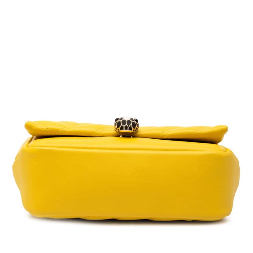 Bvlgari Leather Serpenti Cabochon Chain Crossbody Yellow Leather Very good condition - Inside View