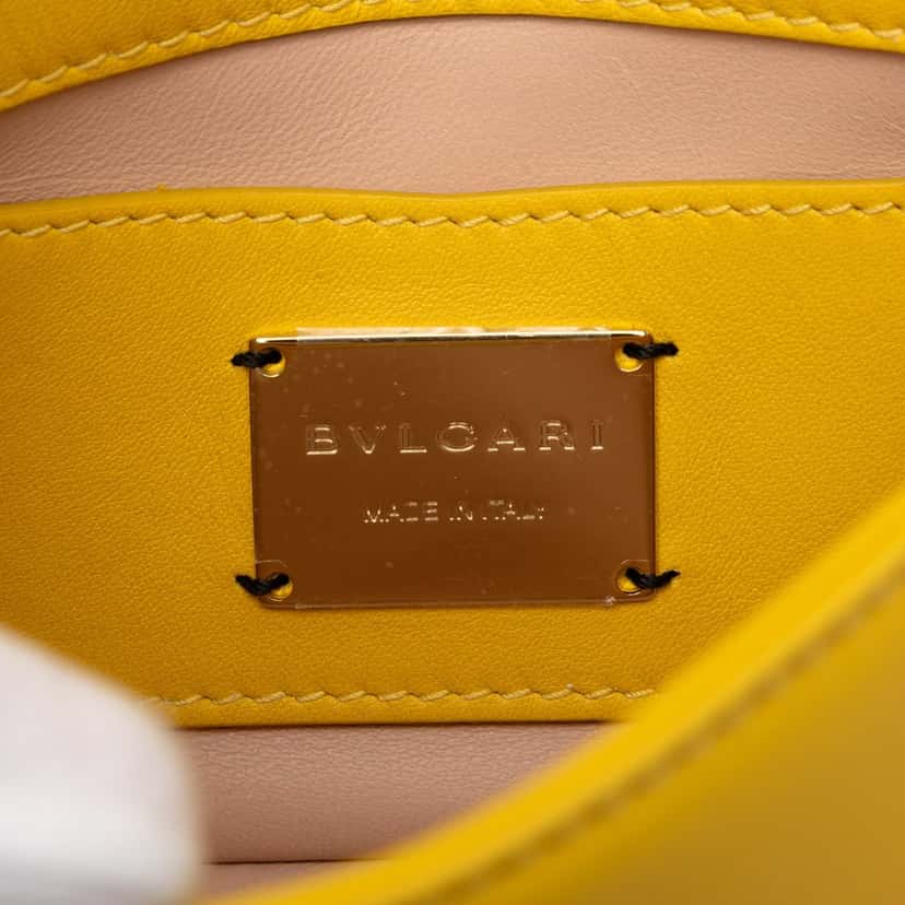 Bvlgari Leather Serpenti Cabochon Chain Crossbody Yellow Leather Very good condition - Box View