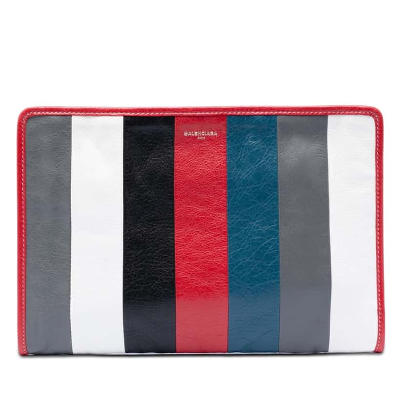 Balenciaga Lambskin Striped Bazar Clutch Other Leather Very good condition - Front View