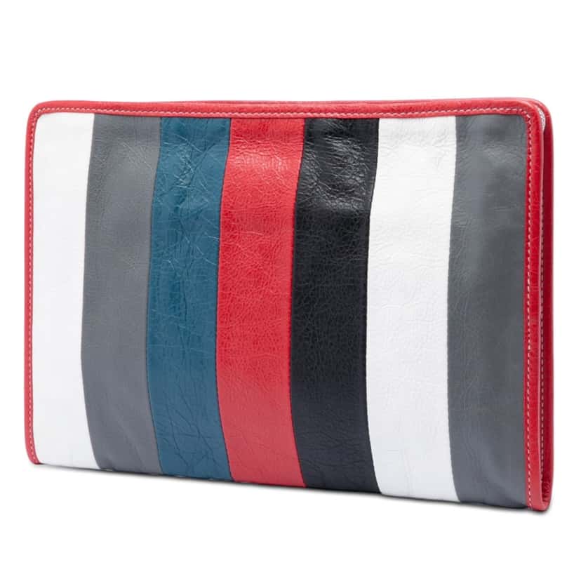 Balenciaga Lambskin Striped Bazar Clutch Other Leather Very good condition - Back View
