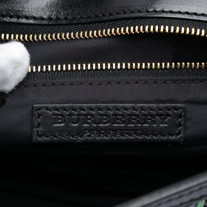 Burberry Prorsum Woven Buffalo Leather and Cotton Clutch Black Leather Very good condition - Box View