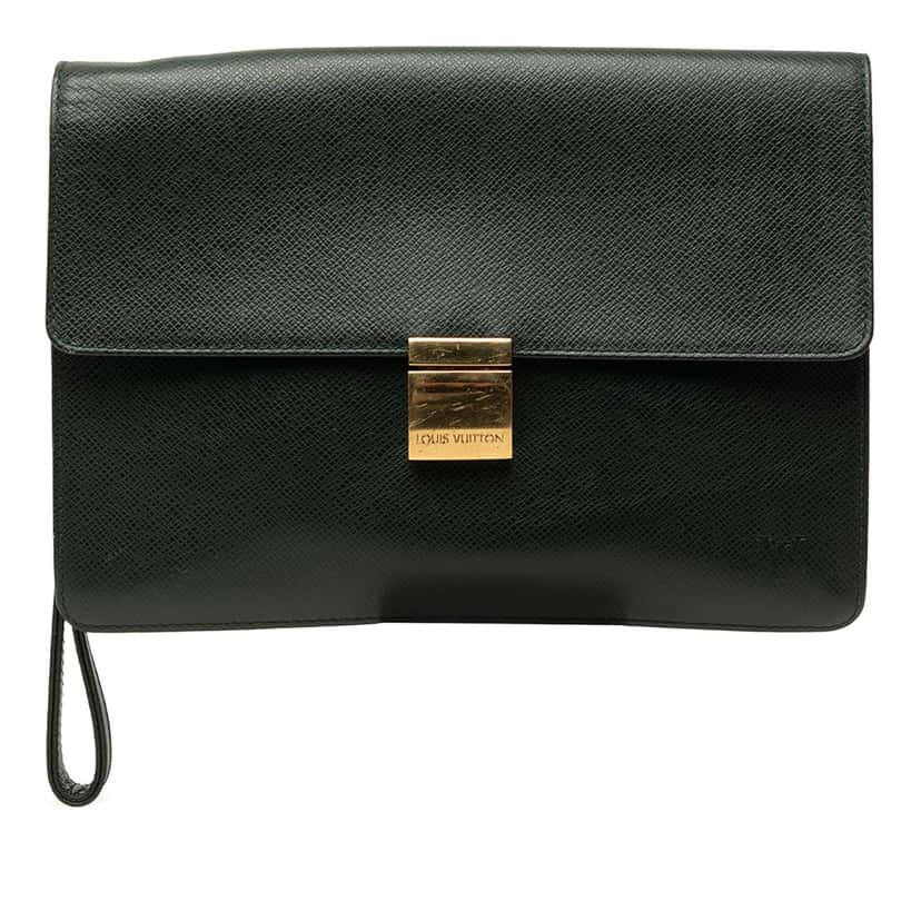 Louis Vuitton Taiga Selenga Green Leather Very good condition - Front View