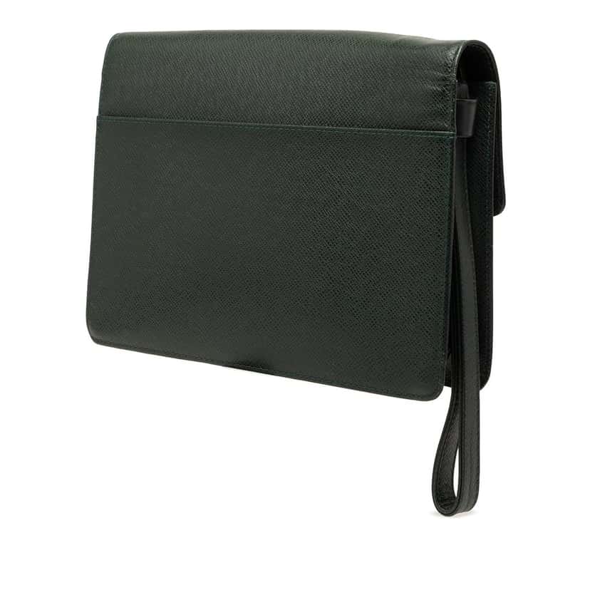 Louis Vuitton Taiga Selenga Green Leather Very good condition - Back View