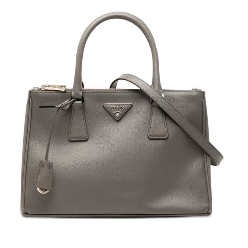 Prada Medium Saffiano Lux Galleria Double Zip Satchel Other Leather Very good condition - Front View