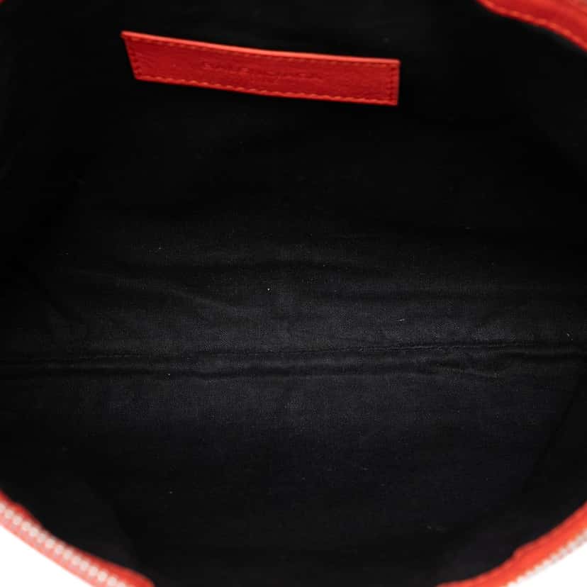 Balenciaga Lambskin Motocross Classic Clip M Clutch Orange Leather Very good condition - Model View