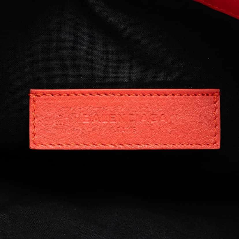Balenciaga Lambskin Motocross Classic Clip M Clutch Orange Leather Very good condition - Box View
