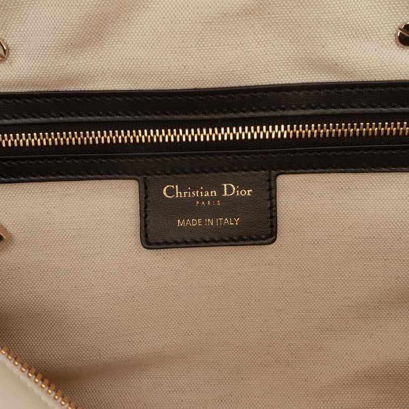 Dior Medium Leather Cannage Dior Vibe Zip Bowling Bag Black Leather Very good condition - Box View