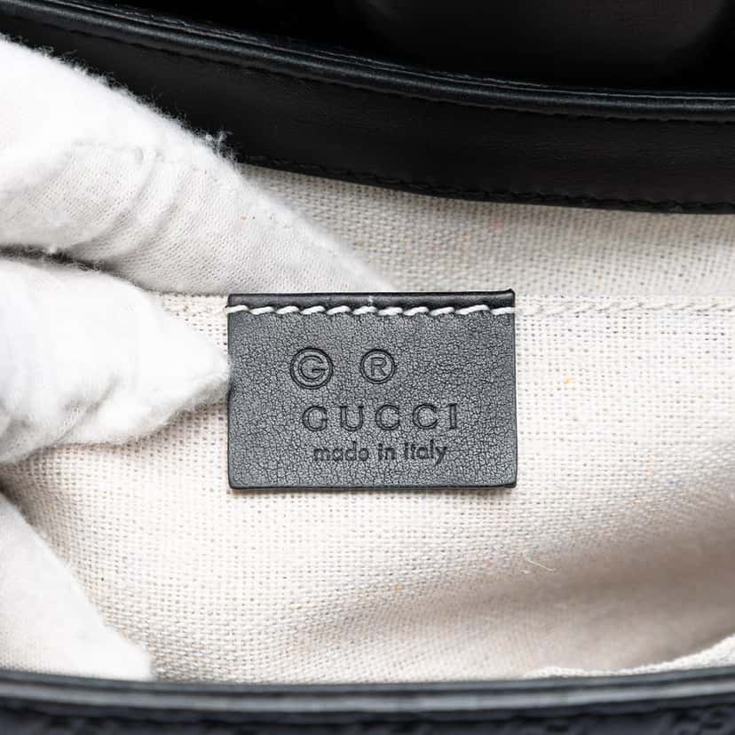 Gucci Medium Microguccissima Emily Shoulder Bag Black Leather Very good condition - Box View