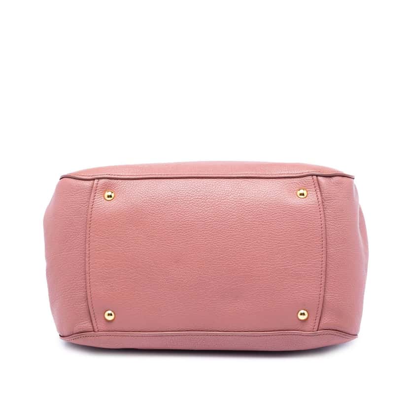 Miu Miu Goatskin Madras Satchel Pink Leather Very good condition - Inside View