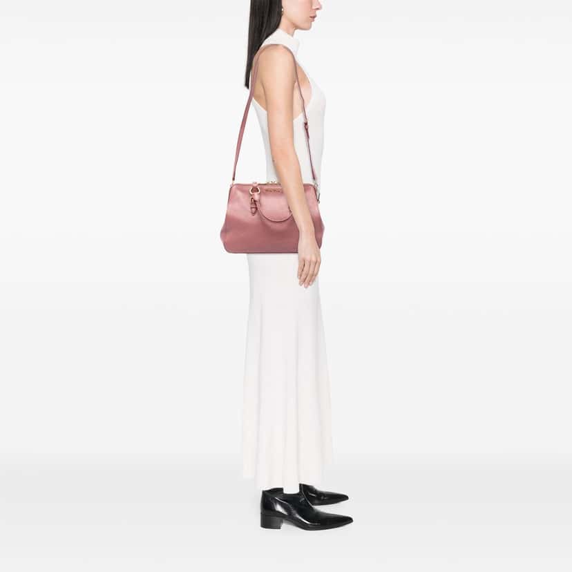 Miu Miu Goatskin Madras Satchel Pink Leather Very good condition - Box View