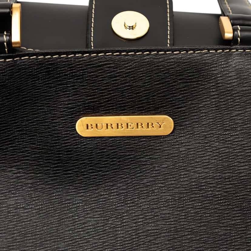 Burberry Leather Handbag Black Leather Very good condition - Box View