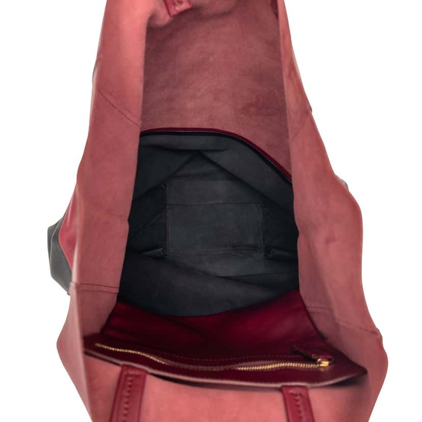 Celine Bicolor Lambskin Vertical Cabas Tote Red Leather Very good condition - Model View