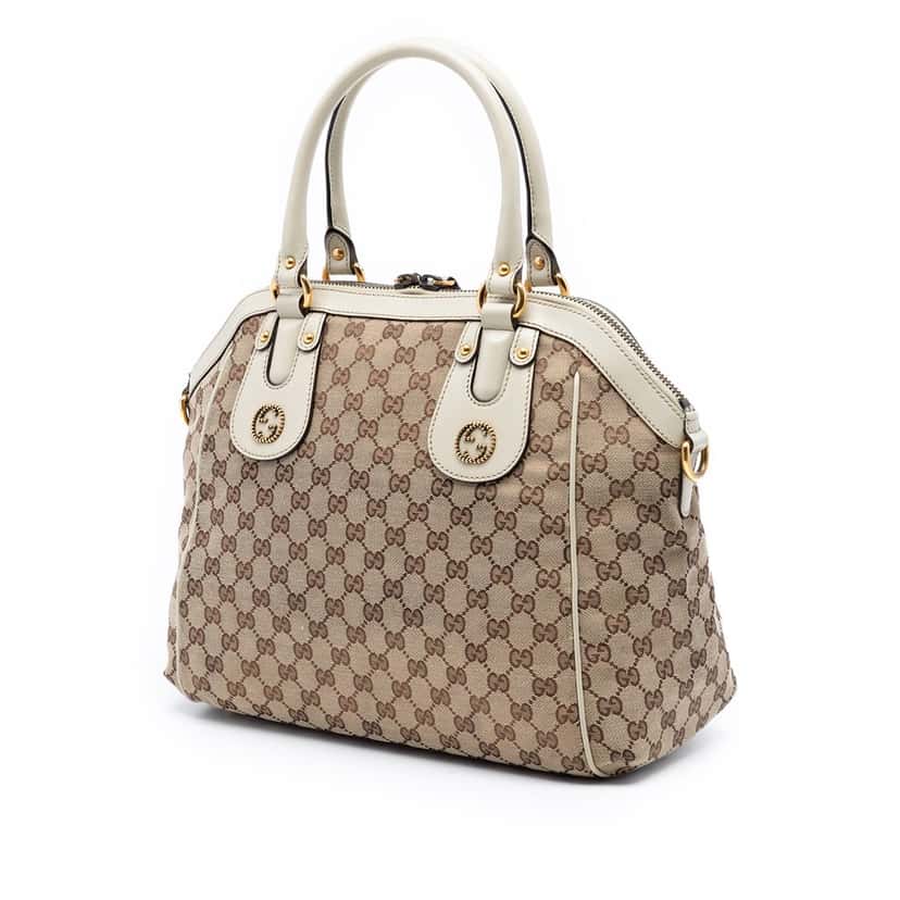 Gucci GG Canvas Scarlett Satchel Beige Very good condition - Back View