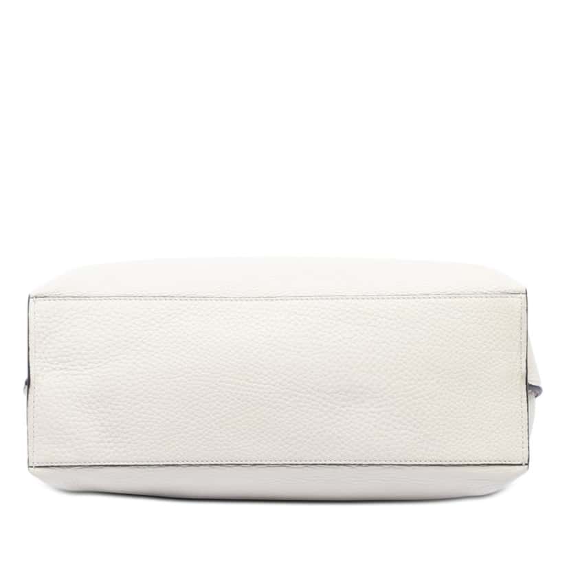 Gucci Medium Leather Bamboo Daily Satchel White Leather Very good condition - Inside View