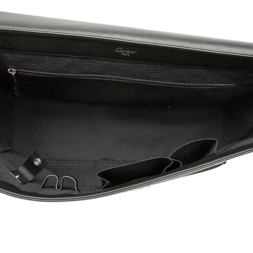 Cartier Grained Leather Pasha De Cartier Messenger Bag Black Leather Very good condition - Model View