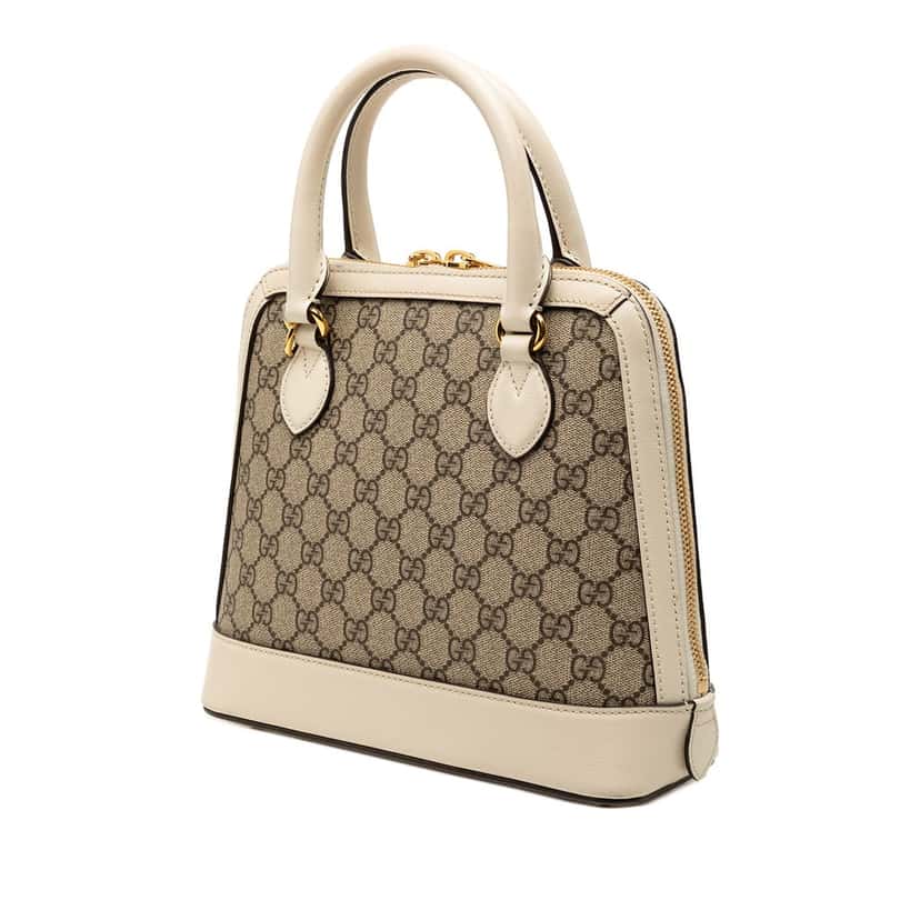Gucci Small GG Supreme Horsebit 1955 Satchel Beige Very good condition - Back View