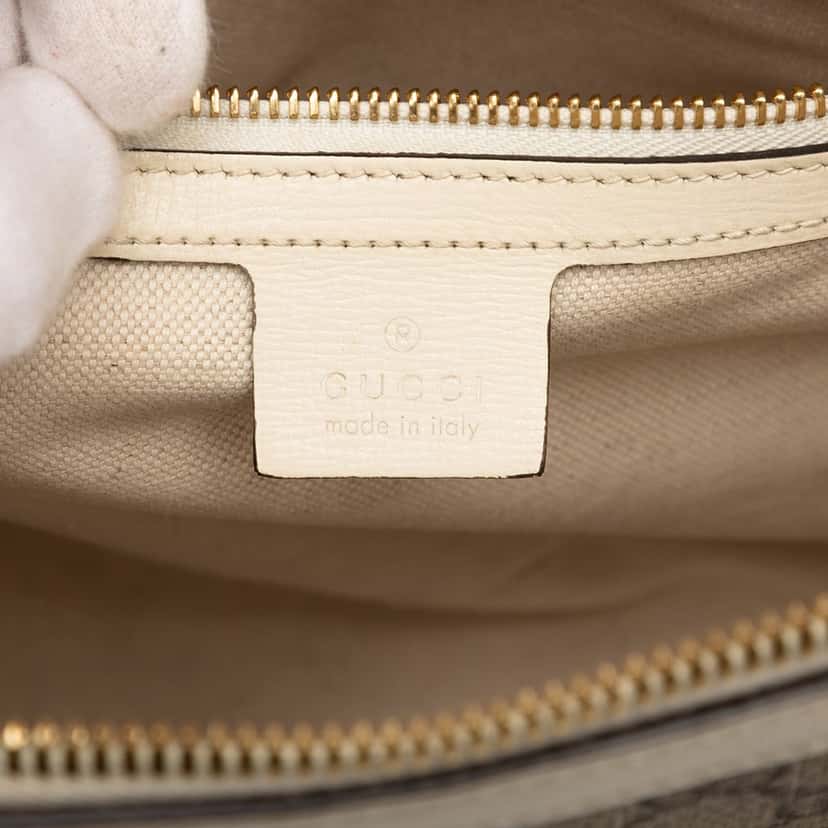 Gucci Small GG Supreme Horsebit 1955 Satchel Beige Very good condition - Box View