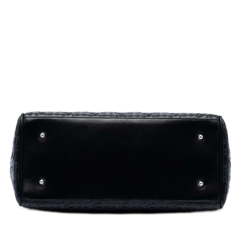 Dior Stitched Lambskin Cannage Handbag Black Leather Very good condition - Inside View