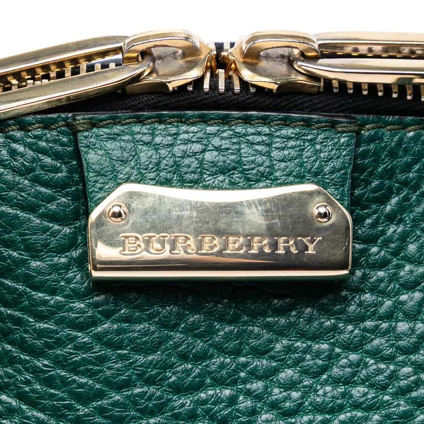 Burberry Small Grained Calfskin Heritage Orchard Bowling Bag Green Leather Very good condition - Box View