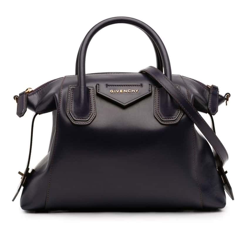 Givenchy Small Smooth Calfskin Antigona Soft Bag Purple Leather Very good condition - Front View