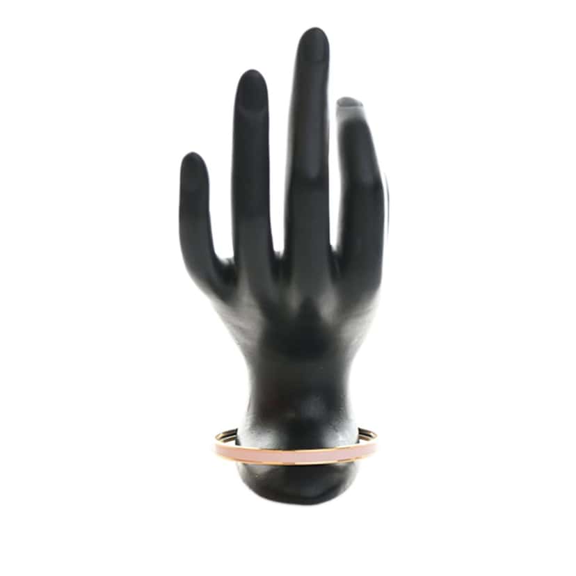 Hermès Extra Narrow Enamel Uni Bangle 65 Pink Very good condition - Back View