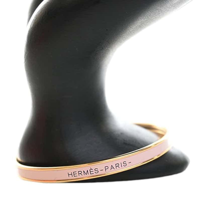 Hermès Extra Narrow Enamel Uni Bangle 65 Pink Very good condition - Box View