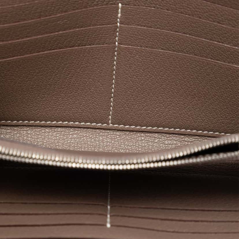 Hermès Epsom Kelly Longue Wallet Brown Leather Very good condition - Model View