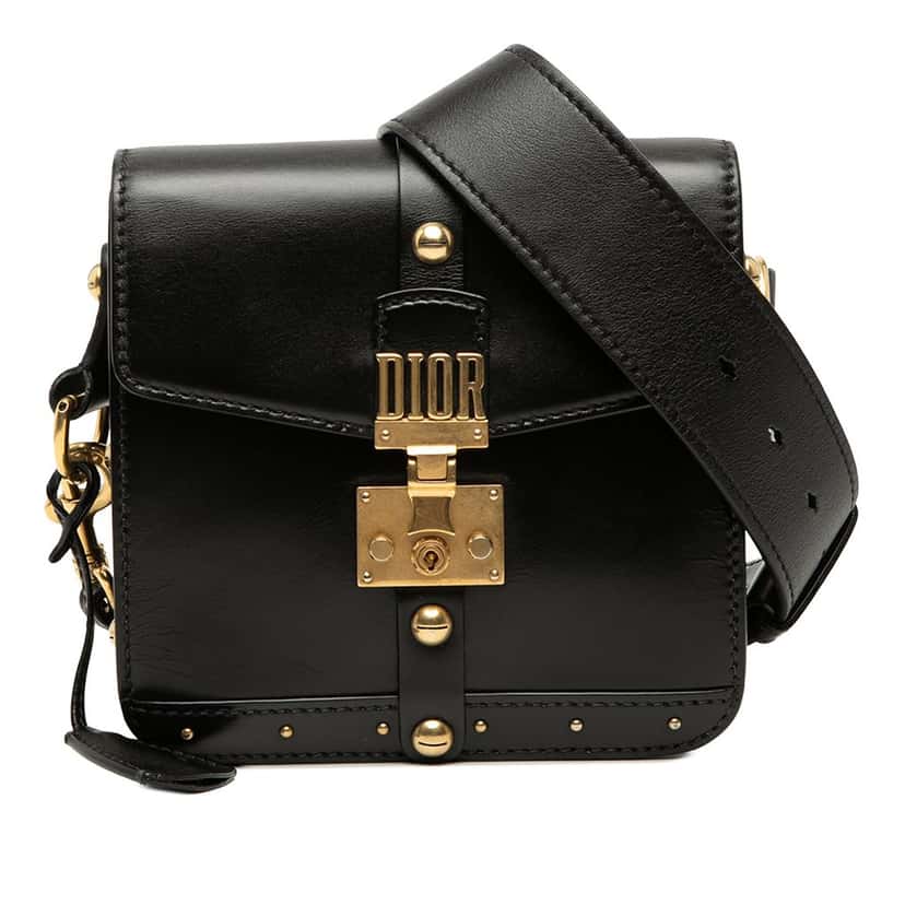 Dior Leather DiorAddict Square Flap Black Leather Very good condition - Front View