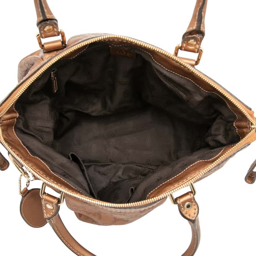 Gucci Guccissima Sukey Satchel Brown Leather Very good condition - Model View