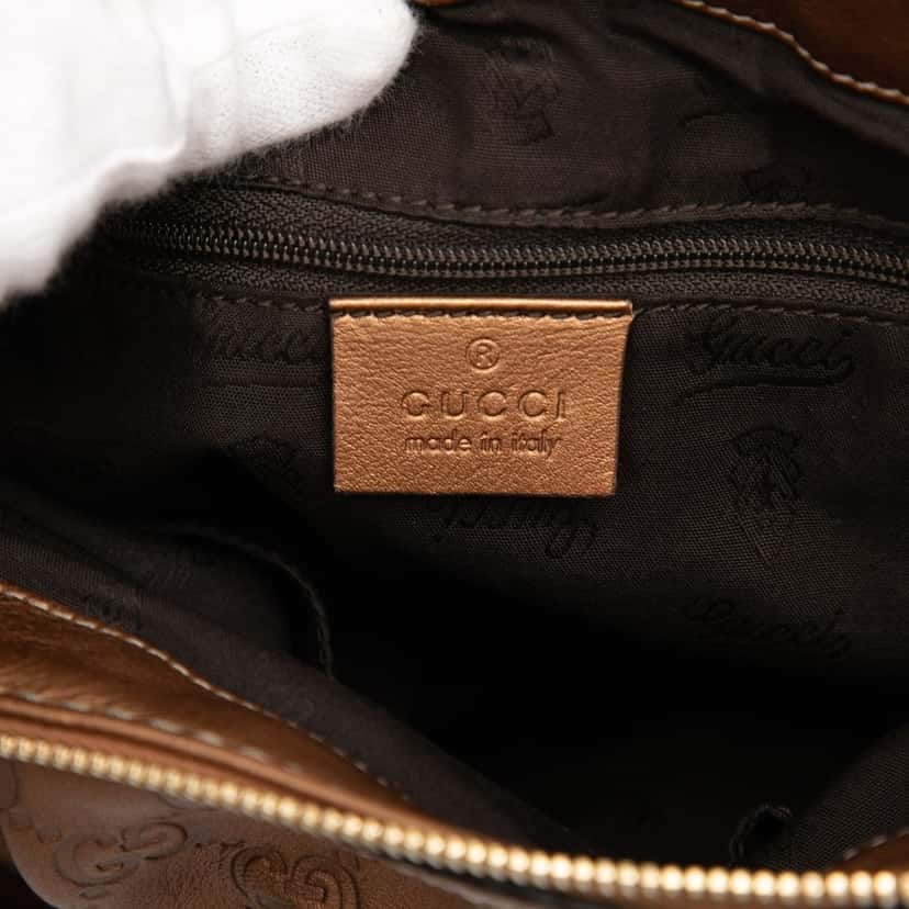 Gucci Guccissima Sukey Satchel Brown Leather Very good condition - Box View