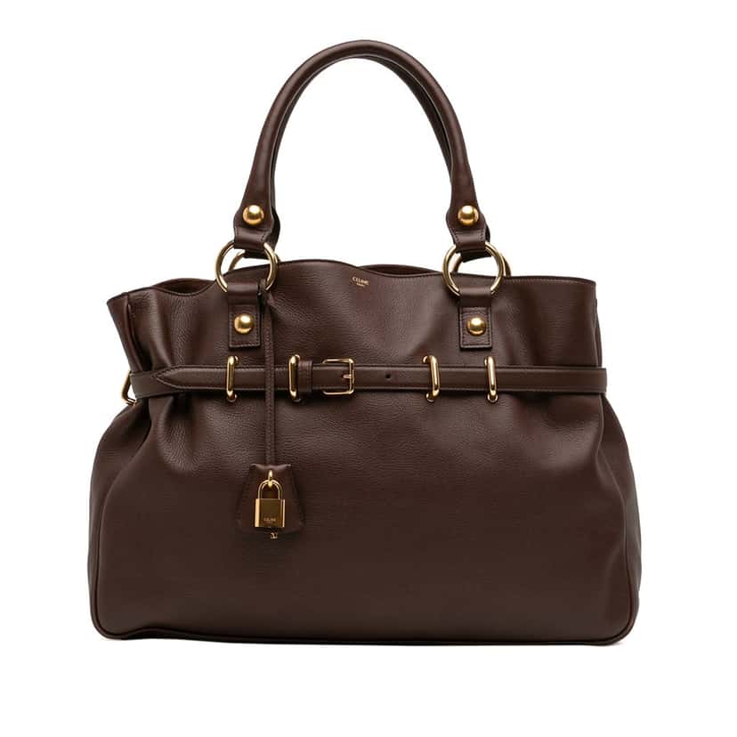 Celine Medium Leather Anita Tote Brown Leather Very good condition - Front View