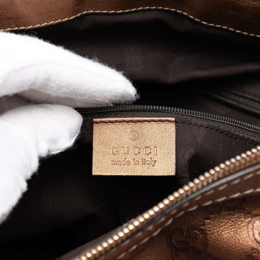 Gucci Guccissima Sukey Satchel Brown Leather Very good condition - Box View