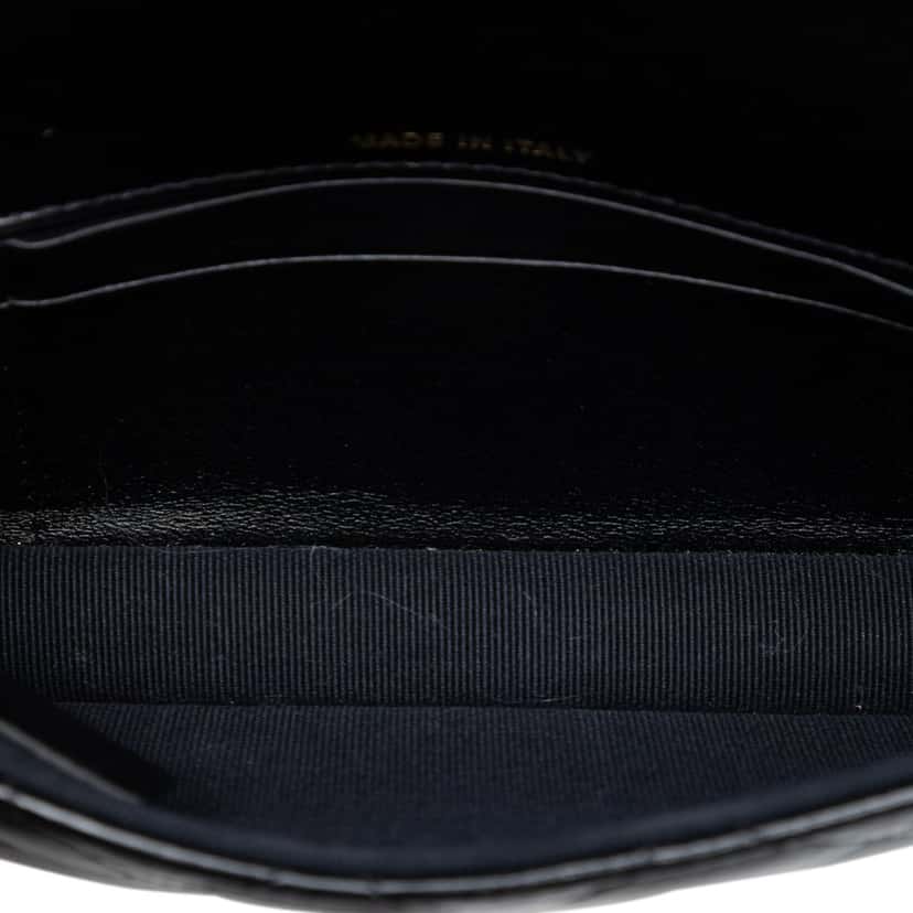 Chanel Quilted Lambskin Giant CC Flap Phone Holder with Chain Black Leather Very good condition - Model View