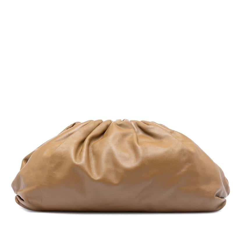 Bottega Veneta Lambskin The Pouch Brown Leather Very good condition - Front View
