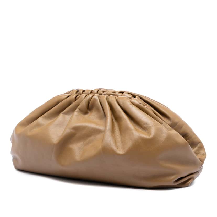 Bottega Veneta Lambskin The Pouch Brown Leather Very good condition - Back View