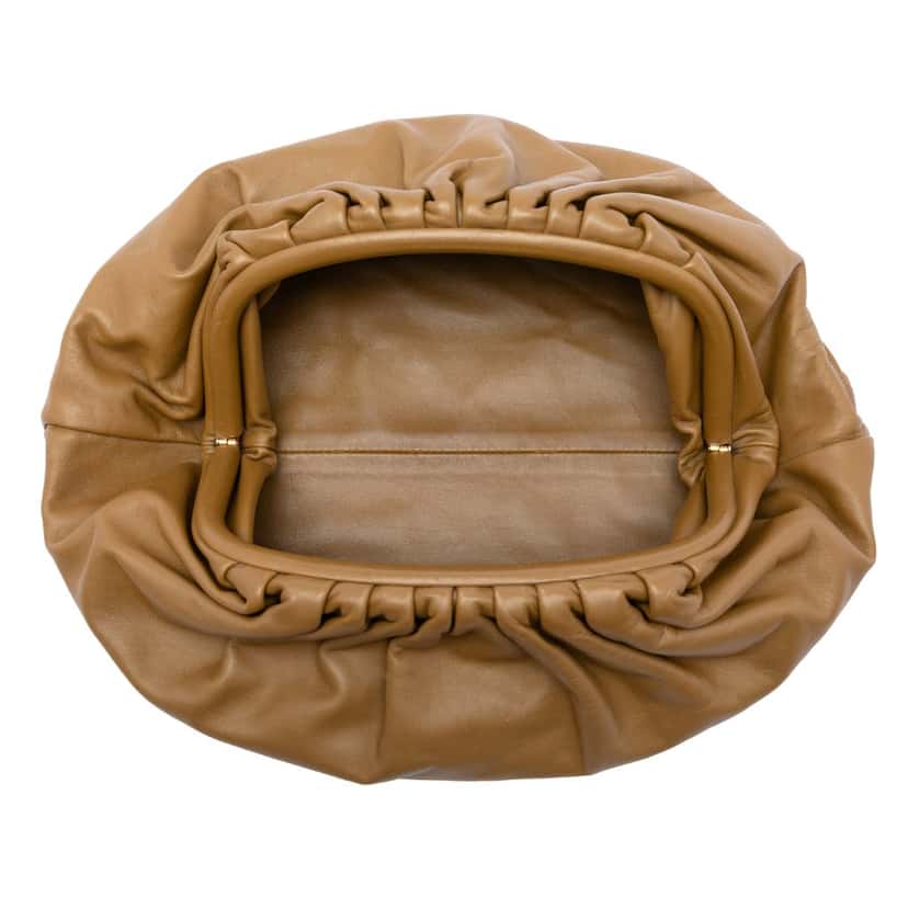 Bottega Veneta Lambskin The Pouch Brown Leather Very good condition - Model View