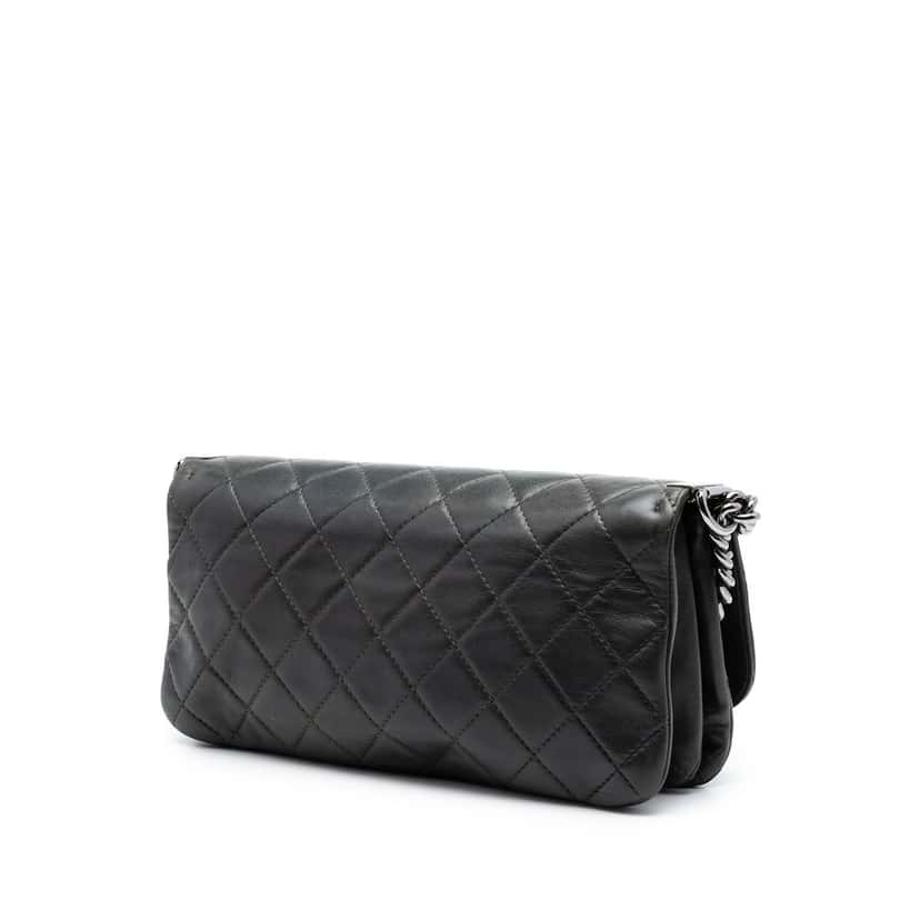 Chanel Quilted Lambskin Boy Accordion Flap Brown Leather Very good condition - Back View