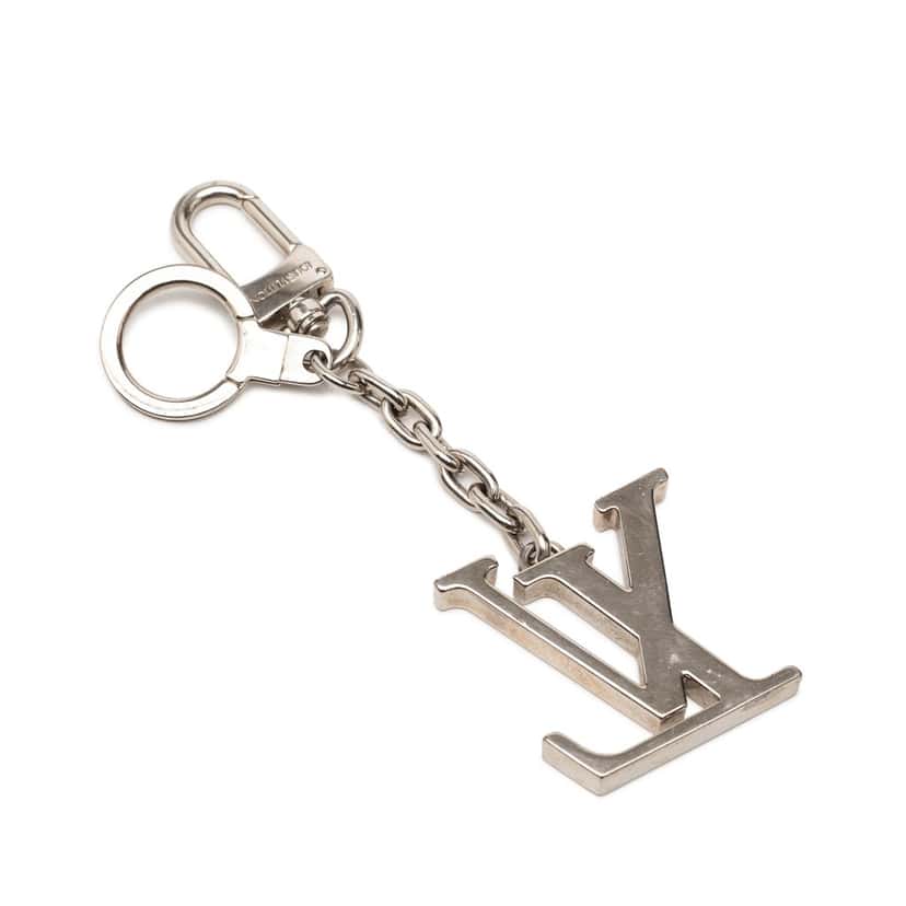 Louis Vuitton Brass LV Initiales Bag Charm Silver Metal Very good condition - Back View
