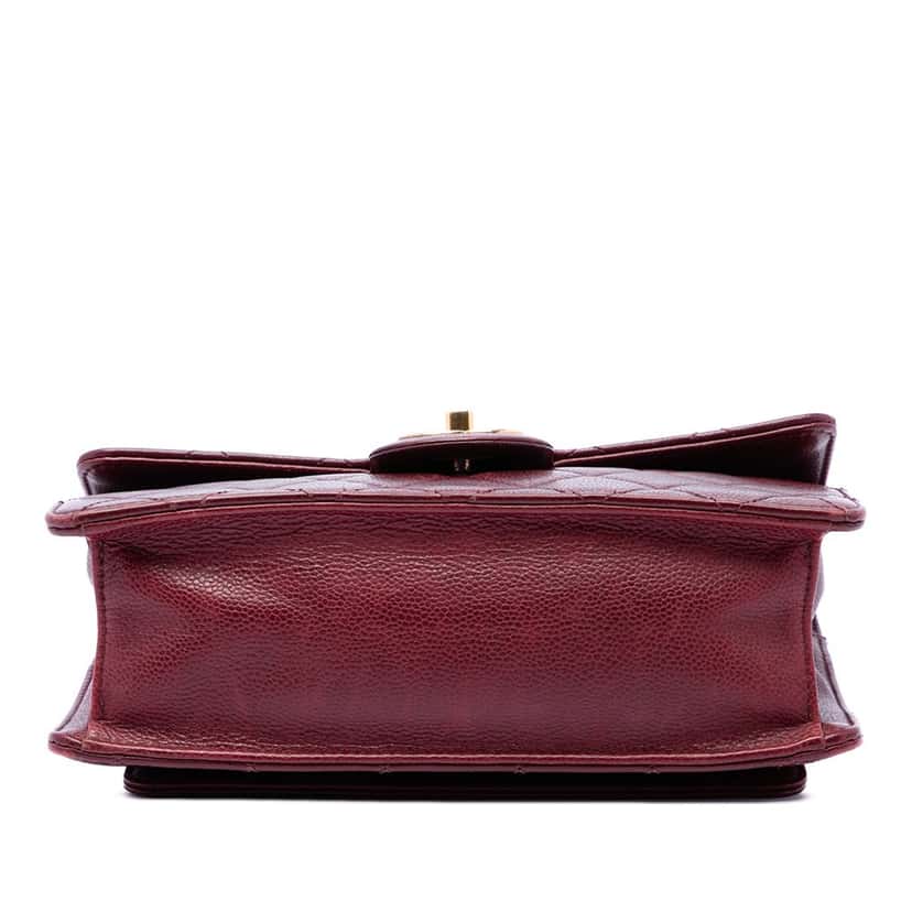 Chanel Paris Edinburgh Quilted Caviar Retro Class Flap Red Leather Very good condition - Inside View