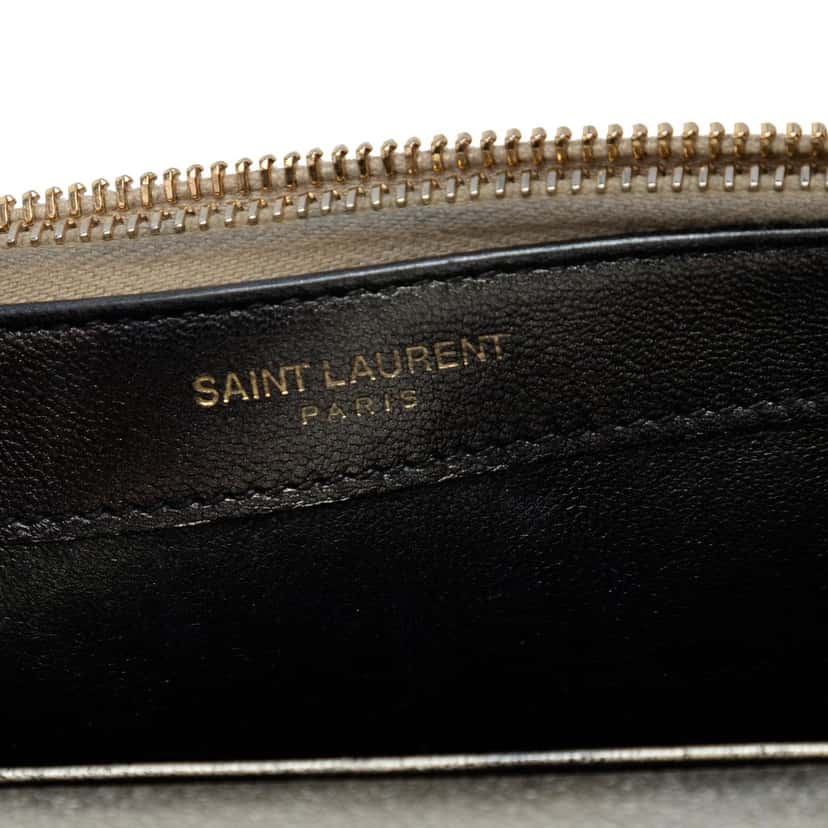 Saint Laurent Small Metallic Kate Tassel Wallet On Chain Silver Leather Very good condition - Box View