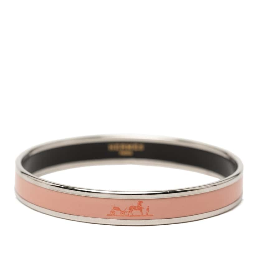 Hermès Narrow Caleche Enamel Bangle 65