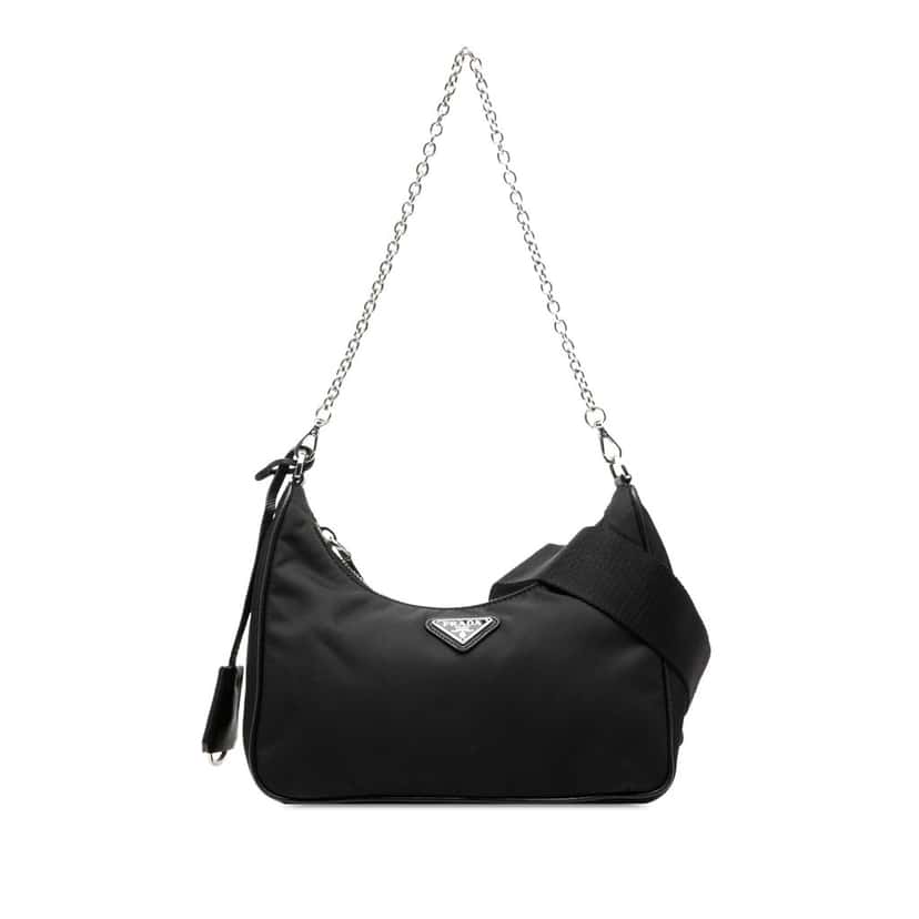 Prada Saffiano Trimmed Re Nylon Re Edition 2005 Satchel Black Very good condition - Front View