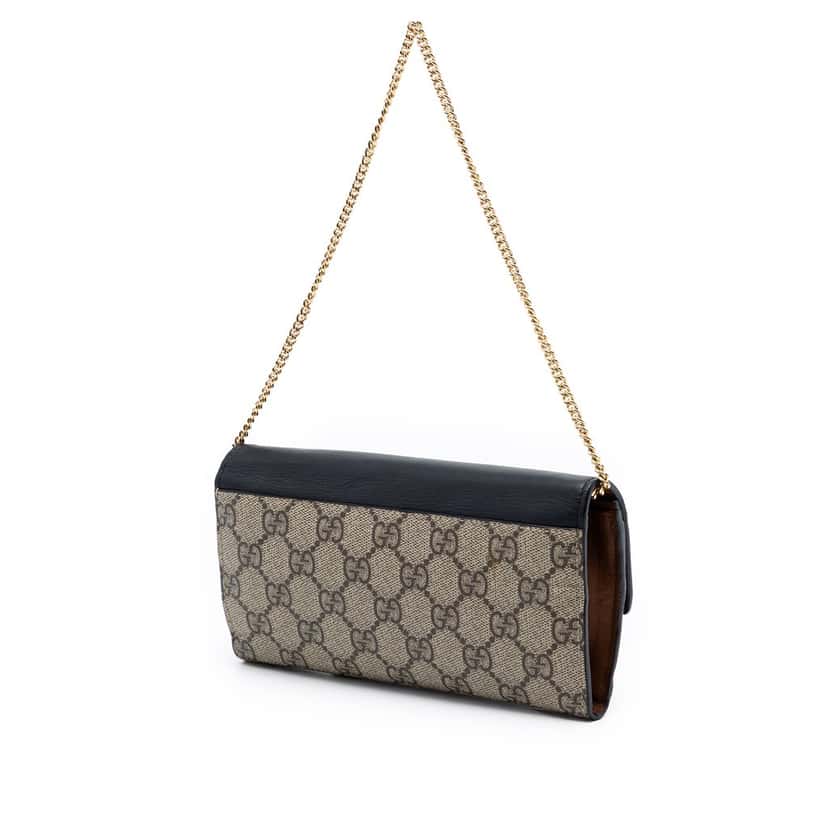 Gucci GG Supreme Padlock Wallet On Chain Beige Very good condition - Back View