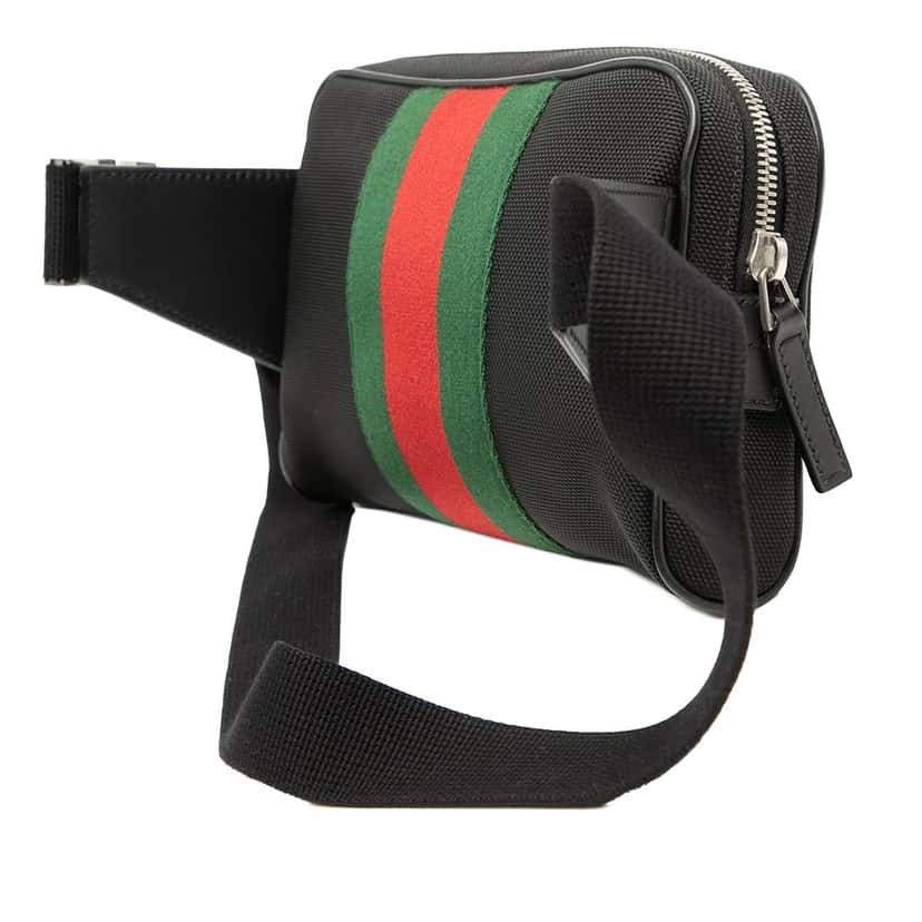 Gucci Canvas Techno Web Belt Bag Black Very good condition - Back View