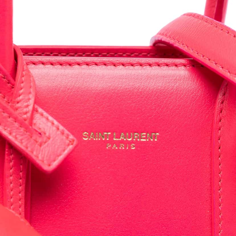 Saint Laurent Nano Leather Sac De Jour Satchel Pink Leather Very good condition - Box View