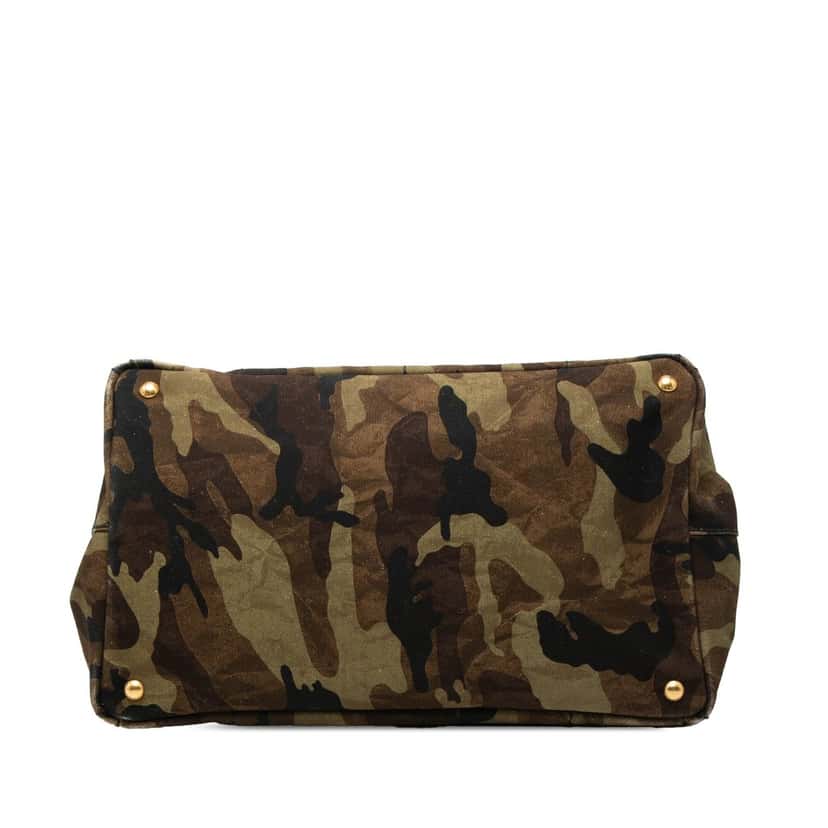 Prada Large Canvas Canapa Camouflage Stampata Tote Brown Very good condition - Inside View