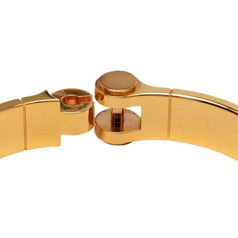 Hermès Narrow Enamel Charniere Hinge Bracelet PM Blue Very good condition - Box View