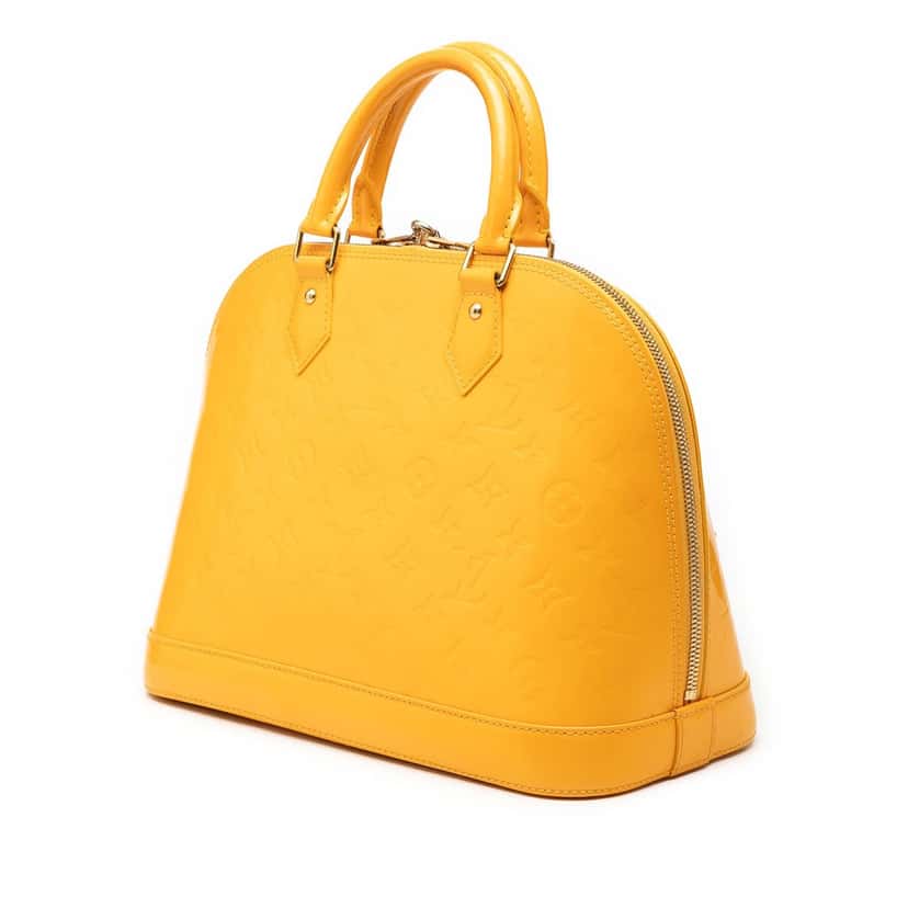 Louis Vuitton Monogram Vernis Alma PM Yellow Leather Very good condition - Back View